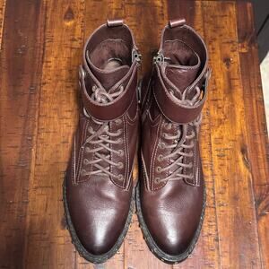 Vince Camuto Womens Talorini Motorcycle BootsBrown Leather Studded US7.5M UK37.6